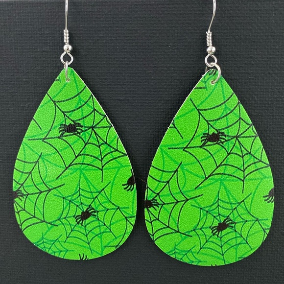 Jewelry | 325 Spider Web Spiders Dangle Tear Drop Earrings | Poshmark
